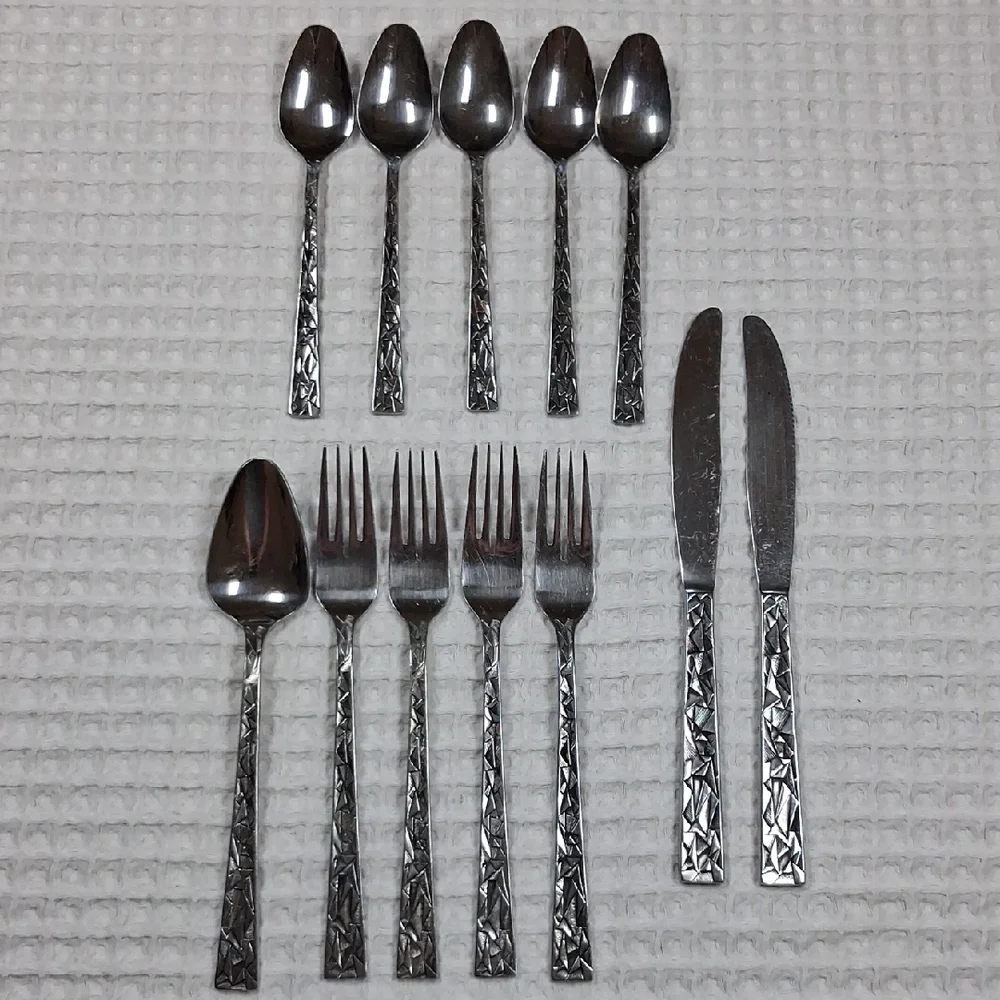 Vtg. MCM Towle SCC Cutlery Aquarius Cubist Replacement Set Of 12 Pcs.
